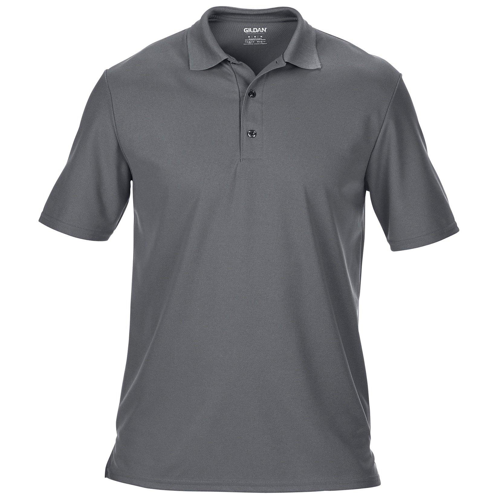 Performance Sport Double Pique Poloshirt Herren Charcoal Black S von Gildan