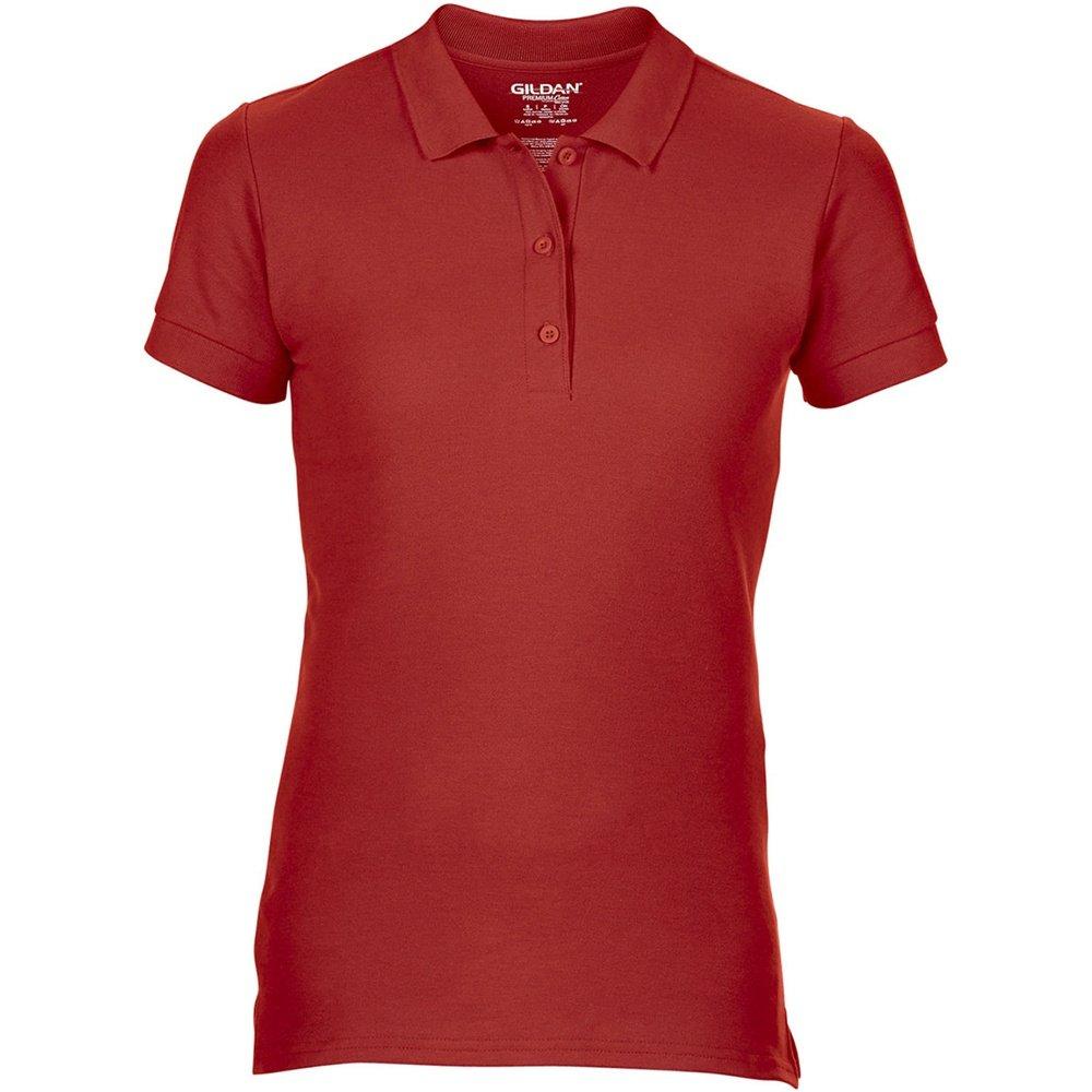 Premium Poloshirt, Kurzarm Damen Rot Bunt S von Gildan