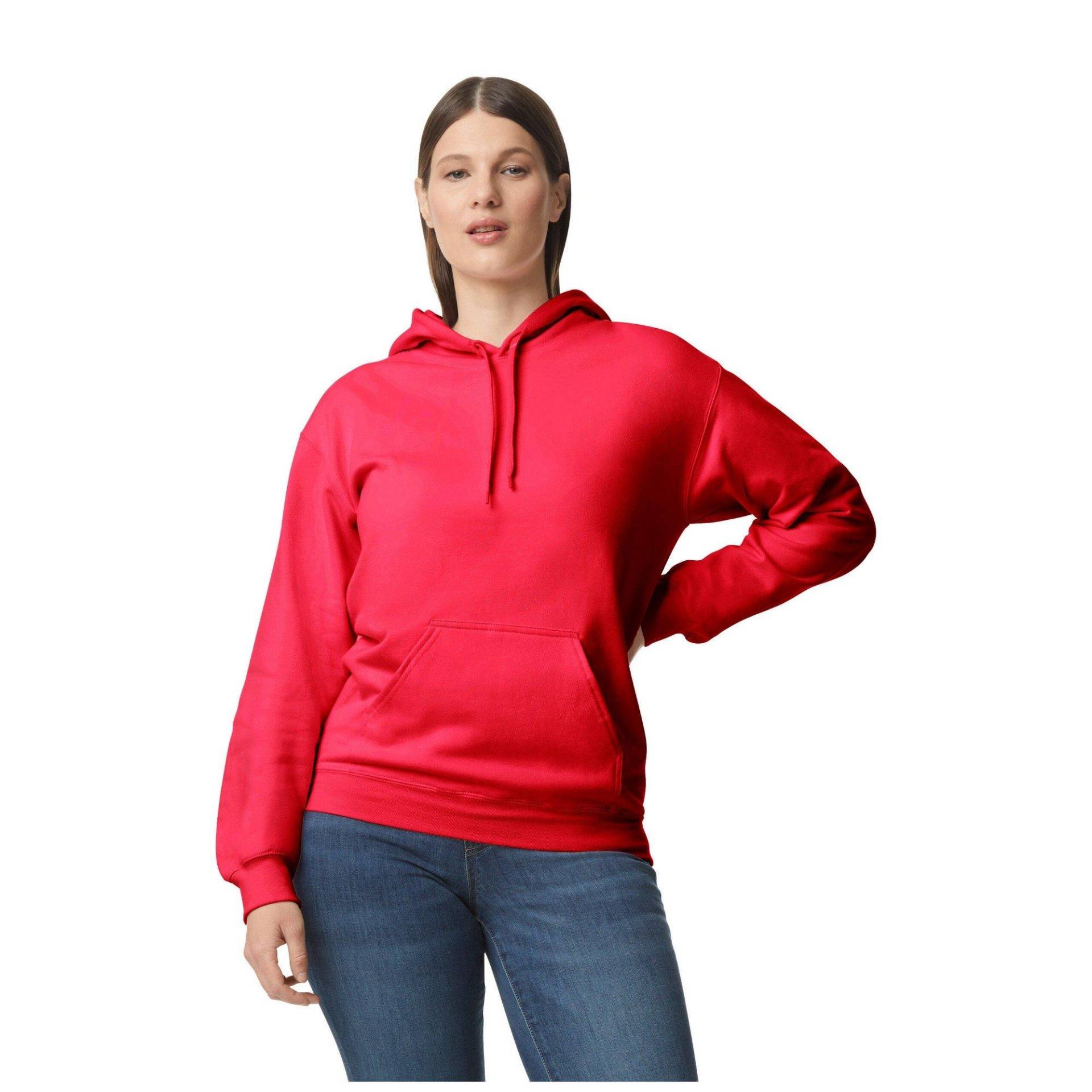 Softstyle Kapuzenpullover Mittelschwer Damen Rot Bunt S von Gildan