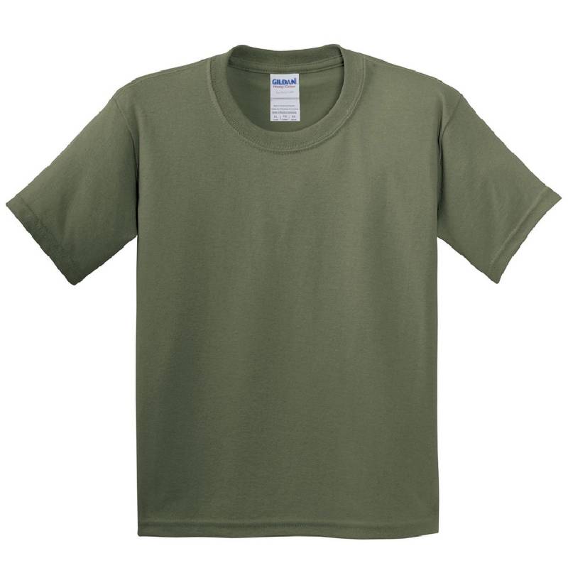 Tshirt Mit Rundhalsausschnitt, Kurzärmlig Jungen Militärgrün M von Gildan