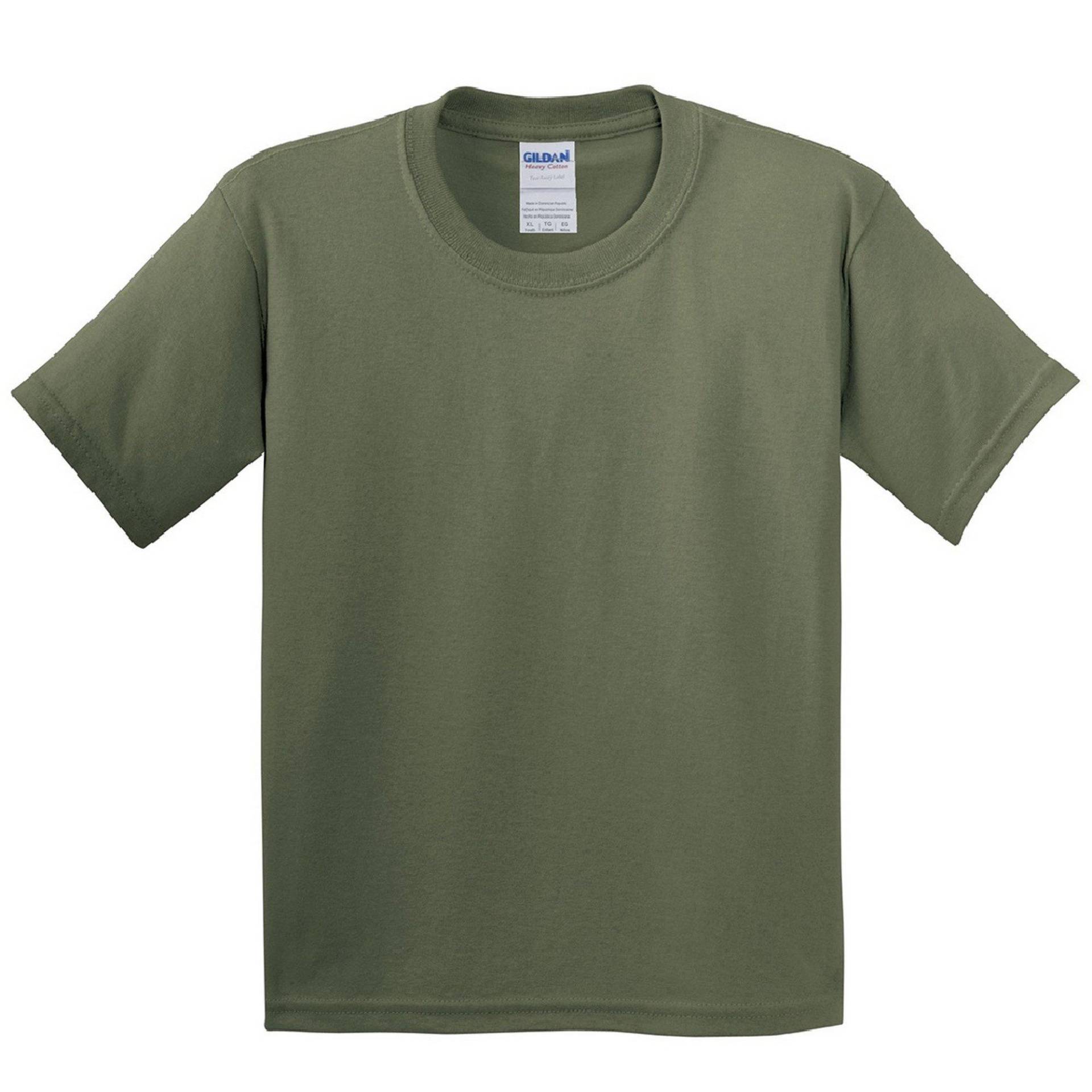 Tshirt Mit Rundhalsausschnitt, Kurzärmlig Jungen Militärgrün XS von Gildan