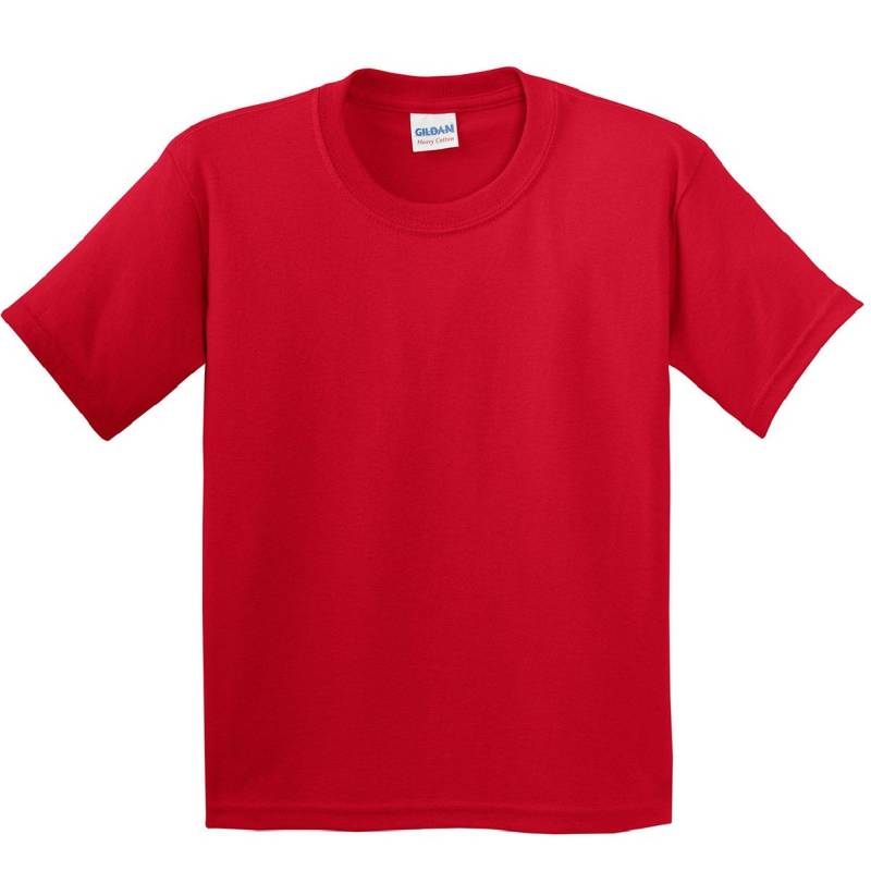 Tshirt Mit Rundhalsausschnitt, Kurzärmlig Jungen Rot Bunt S von Gildan