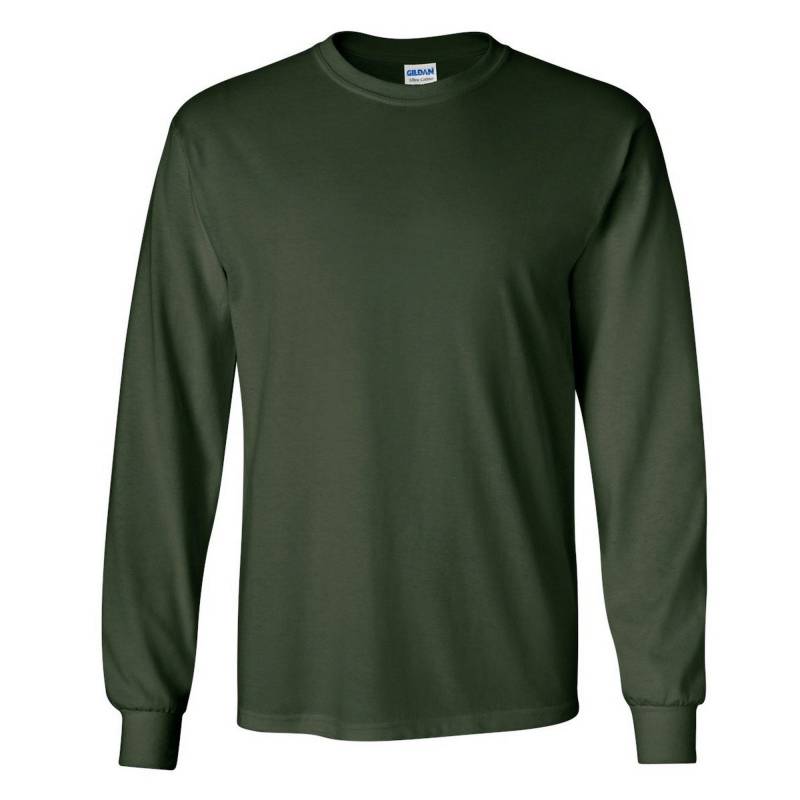 Ultra Tshirt Mit Rundhalsausschnitt, Langärmlig Herren Waldgrün XL von Gildan