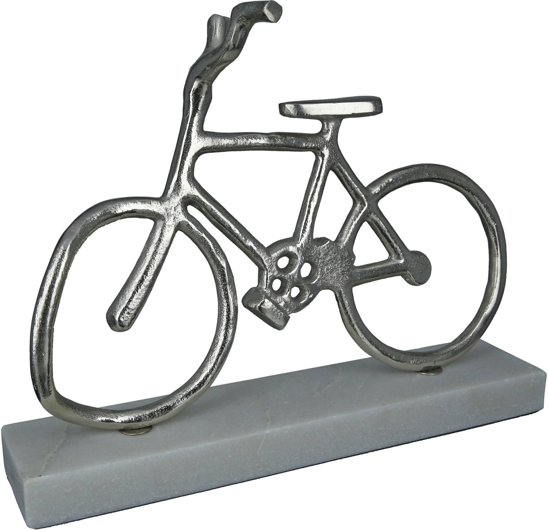 GILDE Dekofigur »Fahrrad auf Base, silber« von Gilde