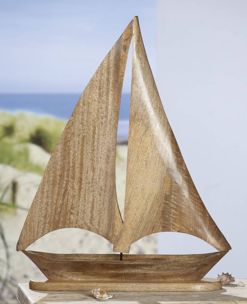 GILDE Dekoobjekt »Deko Segelschiff«, Höhe 60 cm, aus Holz, maritim, Wohnzimmer von Gilde