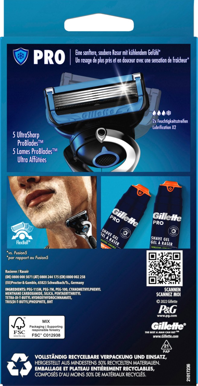 Gillette - ProShield Chill Rasierapparat mit 1 Klinge von Gillette