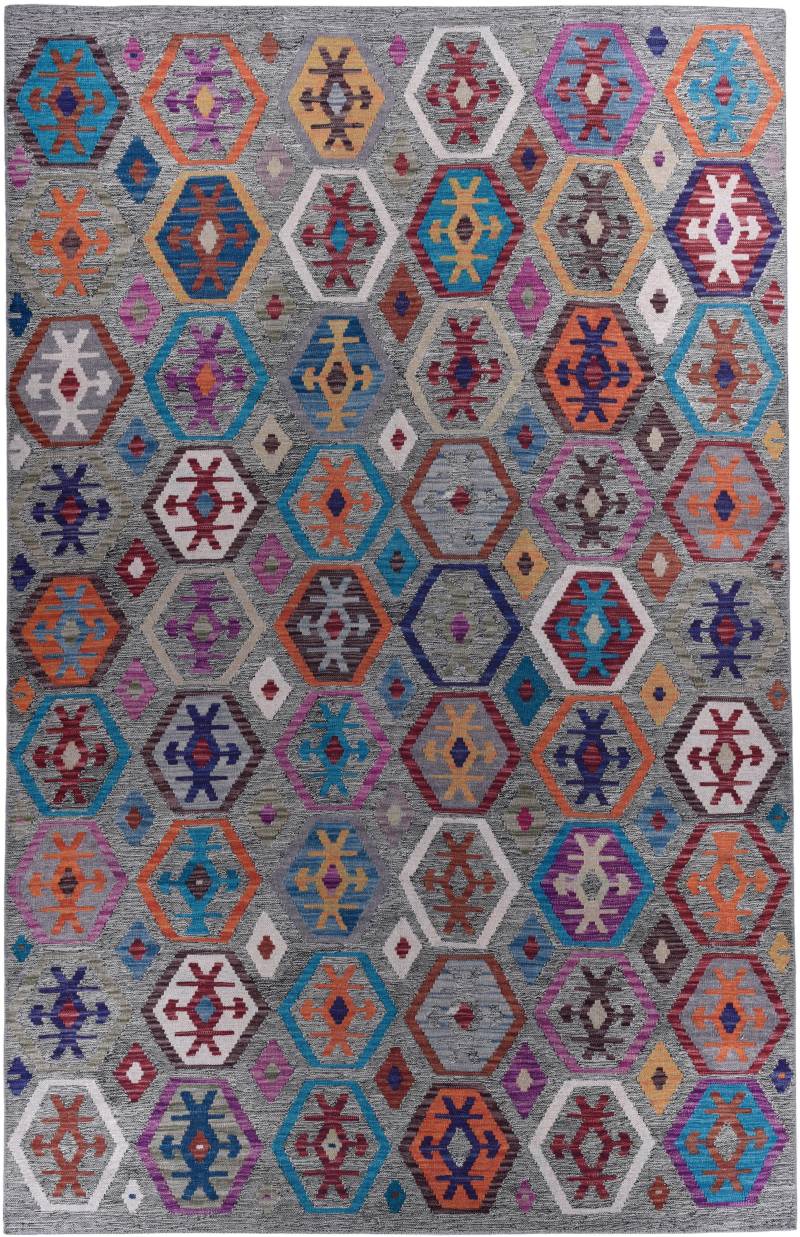 Gino Falcone Teppich »Cecilia 27594«, rechteckig, 3 mm Höhe, Flachgewebe, bedruckt, ideal im Wohnzimmer & Schlafzimmer von Gino Falcone