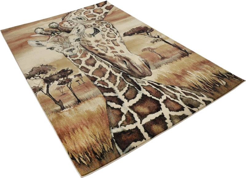 Gino Falcone Teppich »Museum Giraffe«, rechteckig, 10 mm Höhe, Kurzflor, mit Motiv, Giraffe, Wohnzimmer von Gino Falcone