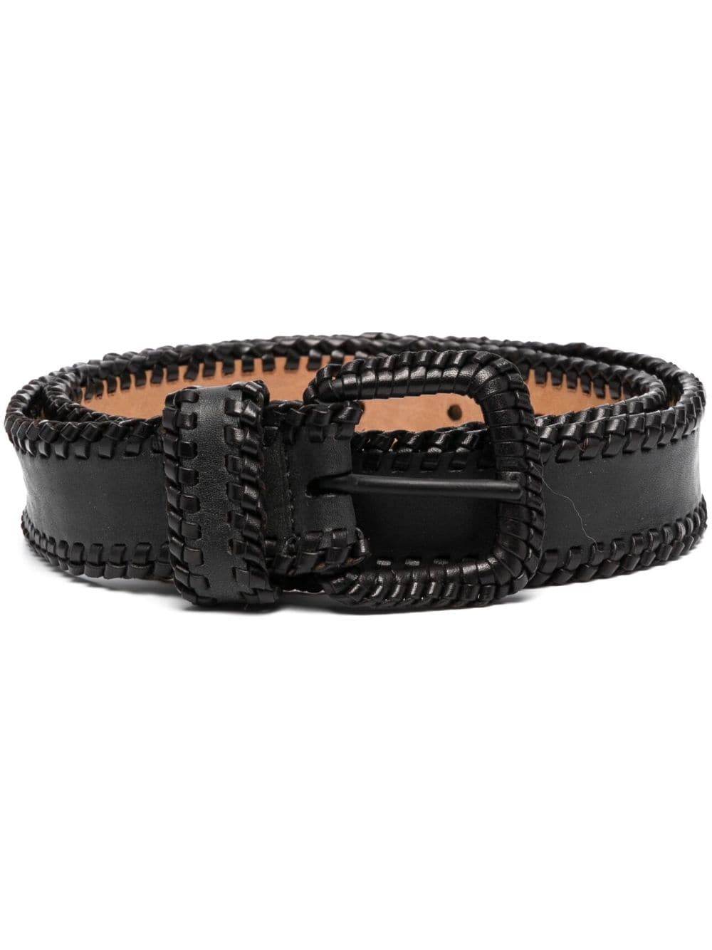 Giorgio Armani Pre-Owned 1990s braided edges leather belt - Black von Giorgio Armani Pre-Owned