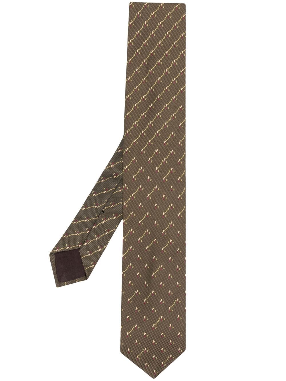 Giorgio Armani Pre-Owned 1990s patterned jacquard silk tie - Green von Giorgio Armani Pre-Owned