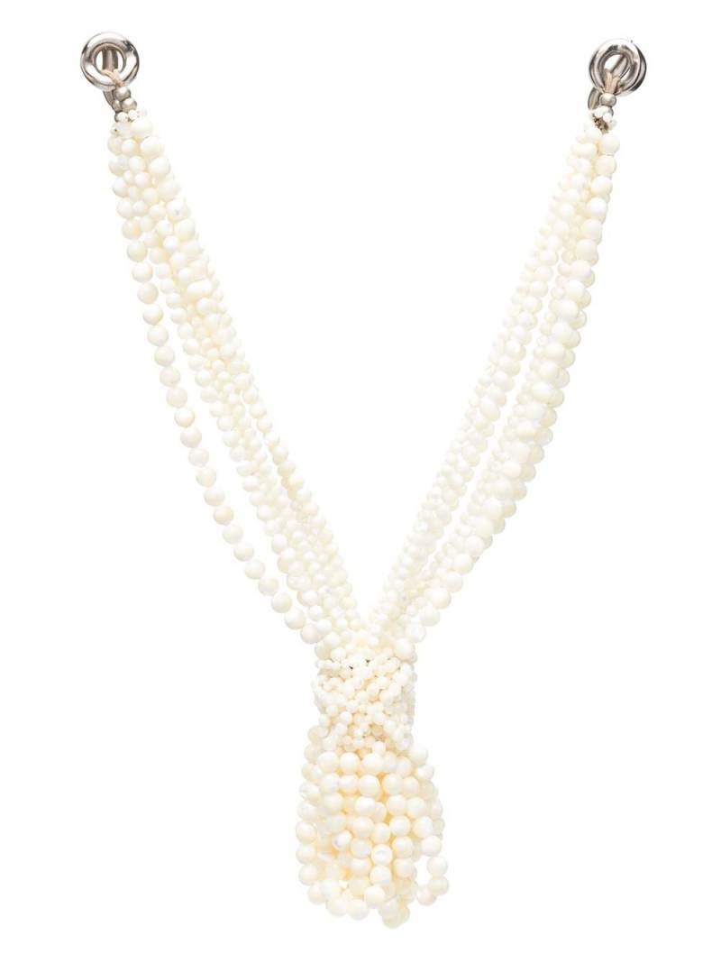 Giorgio Armani Pre-Owned 2000s faux-pearl knot necklace - White von Giorgio Armani Pre-Owned