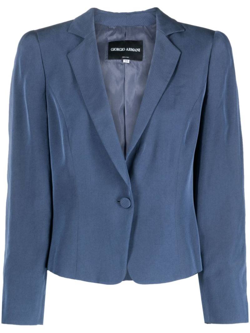 Giorgio Armani Pre-Owned 2000s single-breasted silk blazer - Blue von Giorgio Armani Pre-Owned