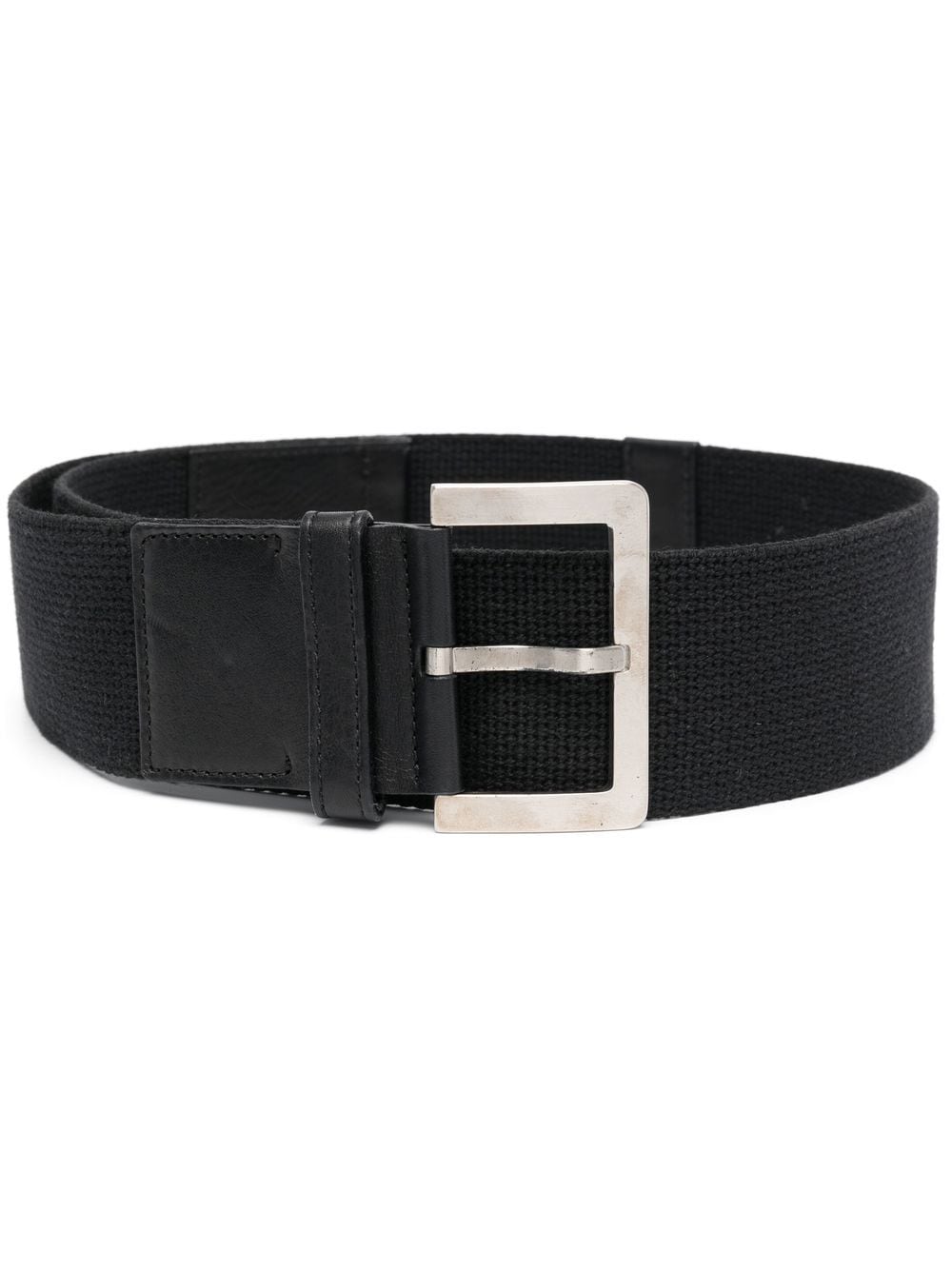 Giorgio Armani Pre-Owned 2000s squared-buckle cotton belt - Black von Giorgio Armani Pre-Owned