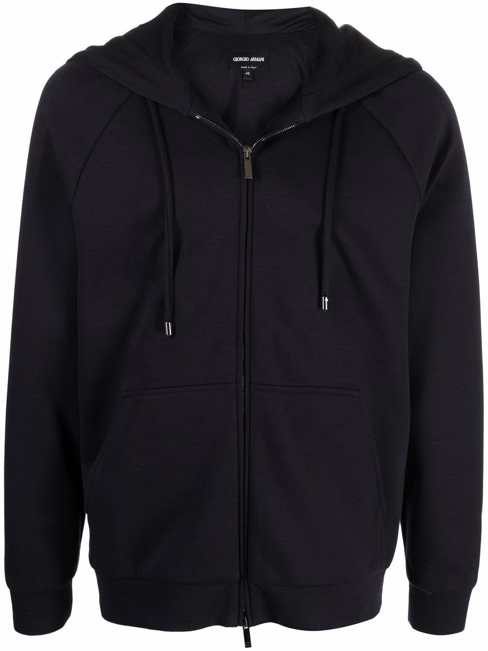 Giorgio Armani Blouson embossed-logo zip-up hoodie - Blue von Giorgio Armani
