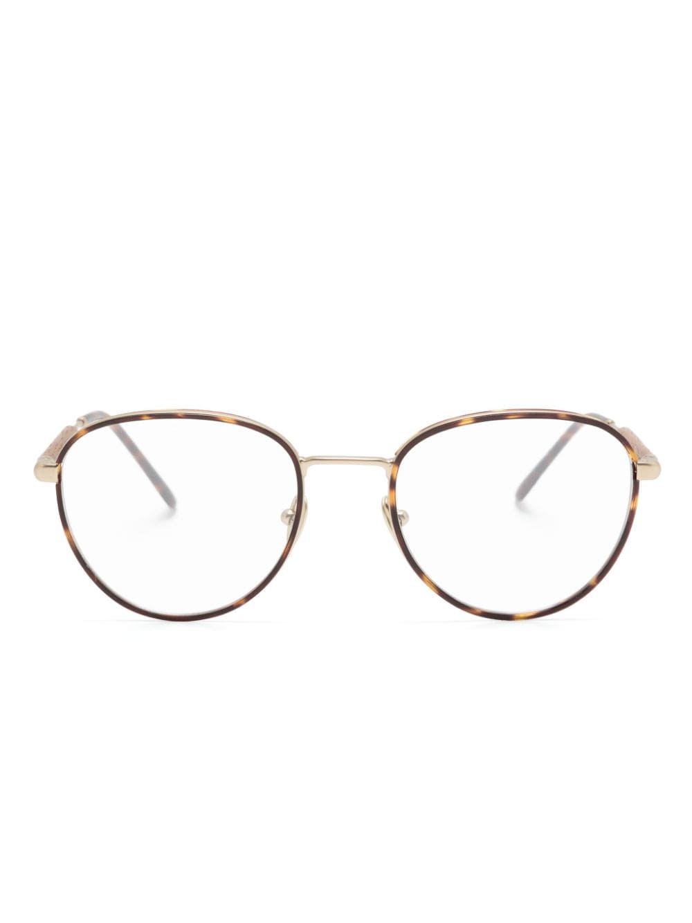 Giorgio Armani Panto round-frame glasses - Gold von Giorgio Armani