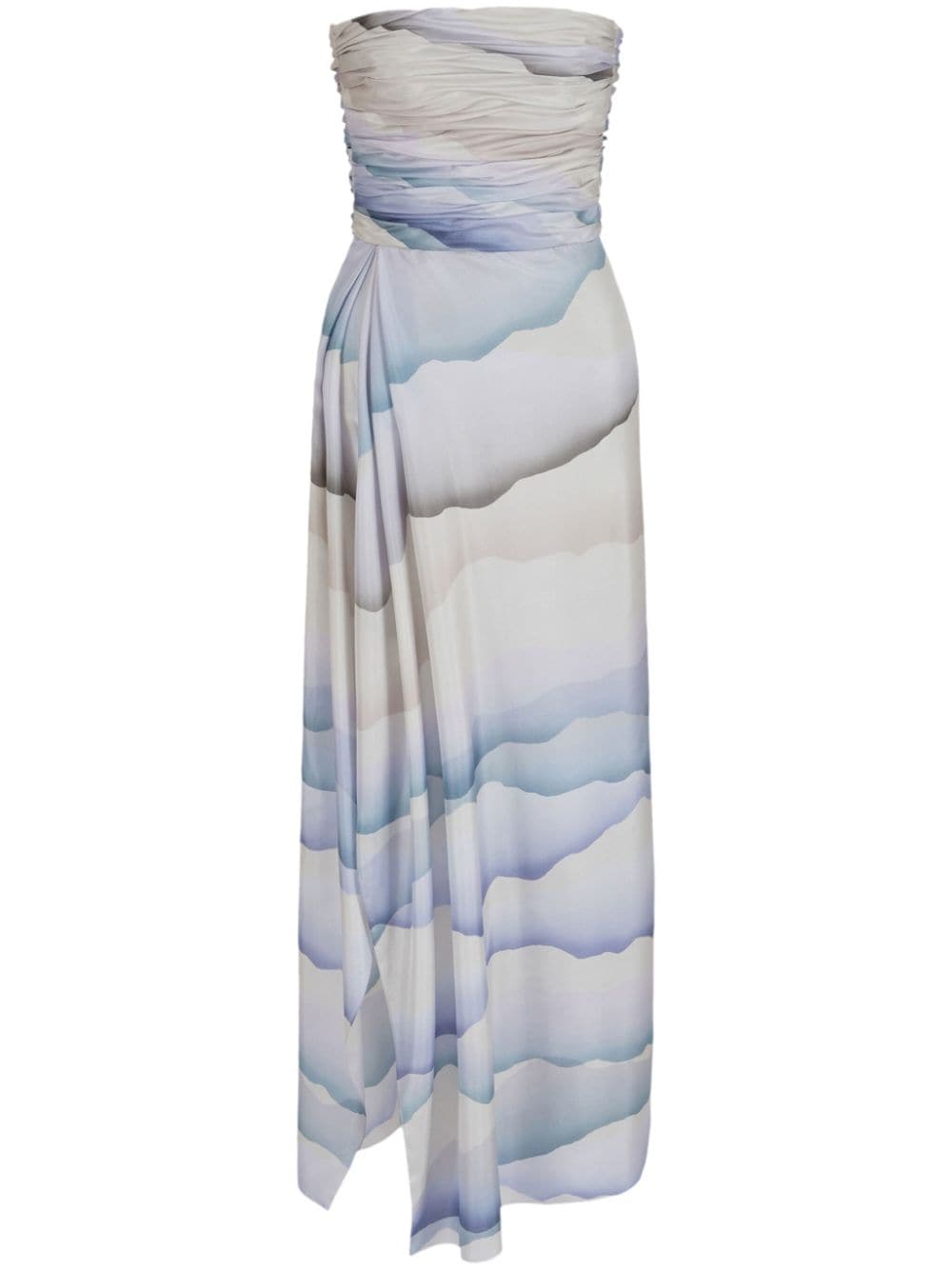 Giorgio Armani abstract-pattern silk dress - Blue von Giorgio Armani