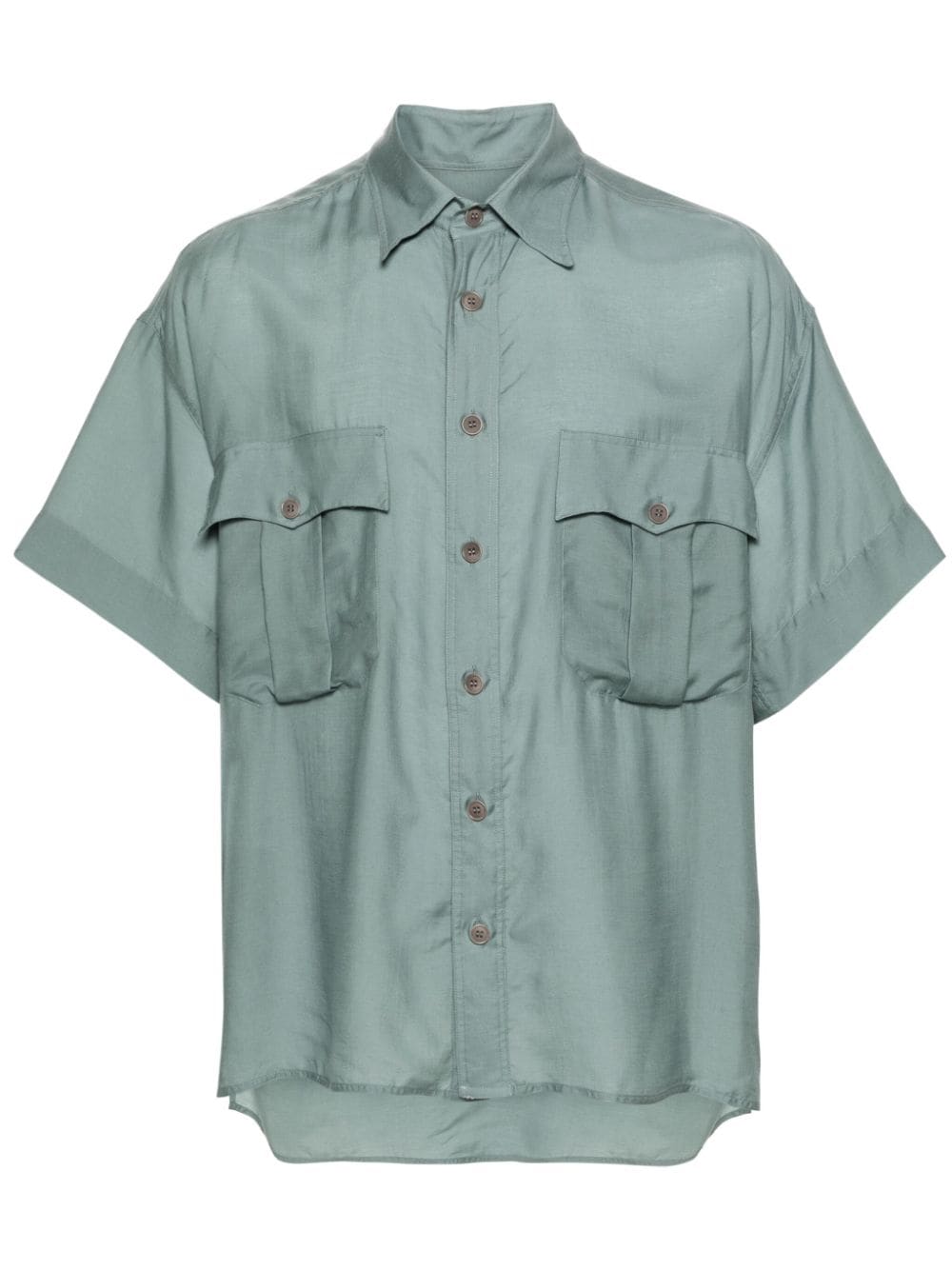 Giorgio Armani button-up lyocell-blend shirt - Blue von Giorgio Armani