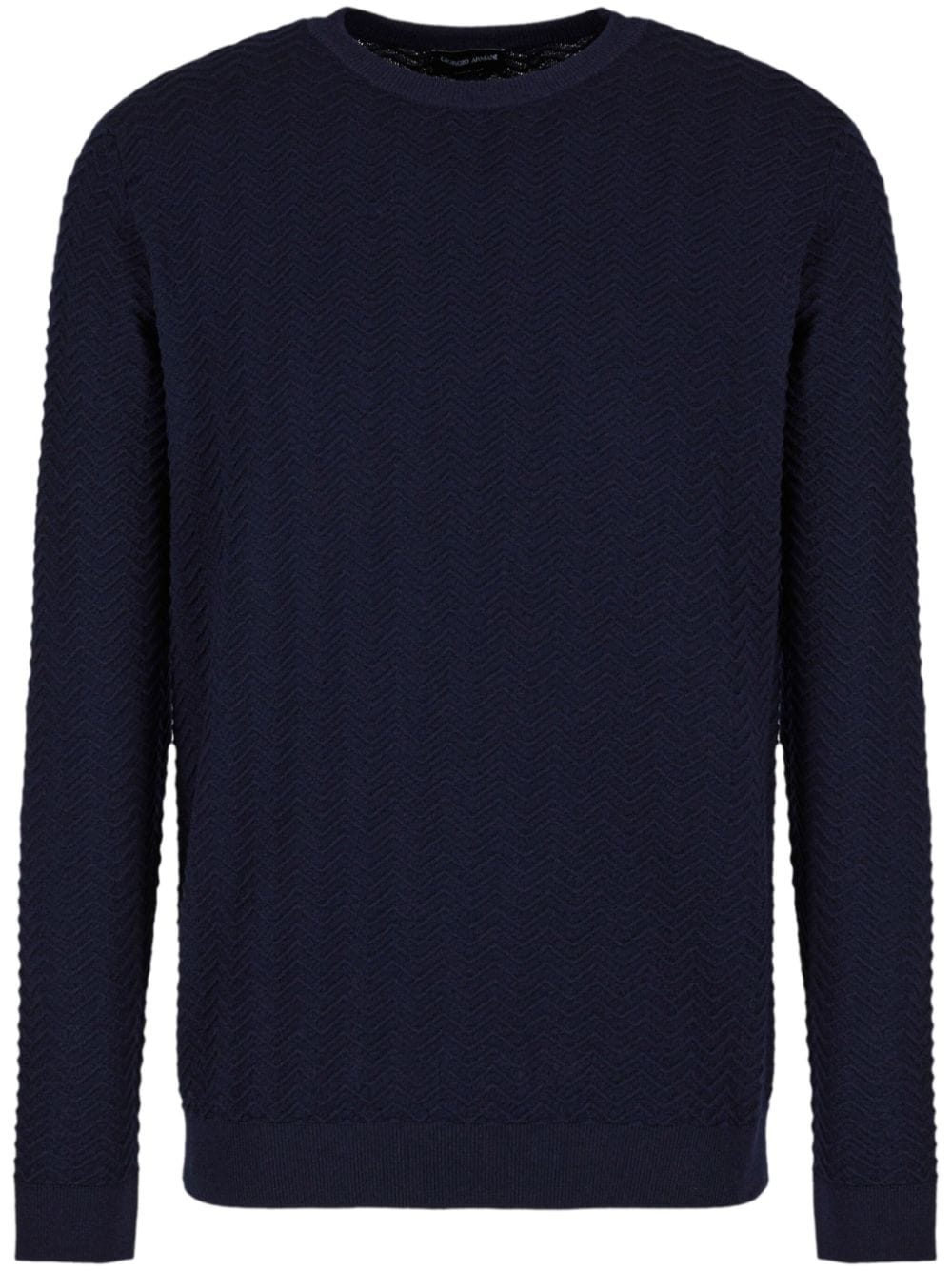 Giorgio Armani chevron-knit wool-blend jumper - Blue von Giorgio Armani