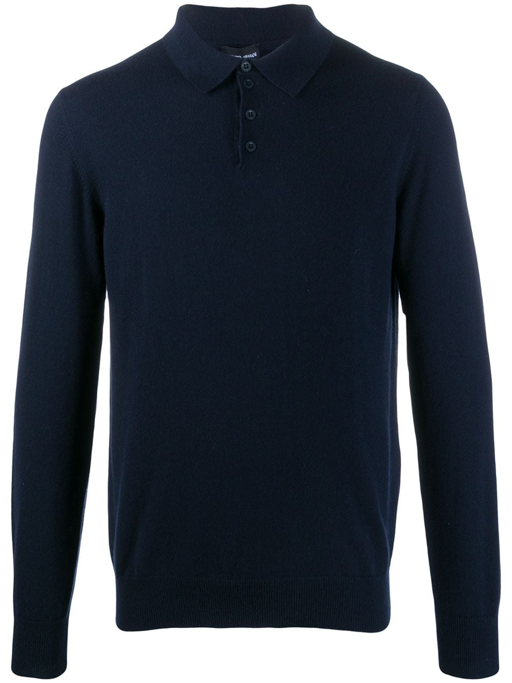 Giorgio Armani classic long sleeve polo shirt - Blue von Giorgio Armani