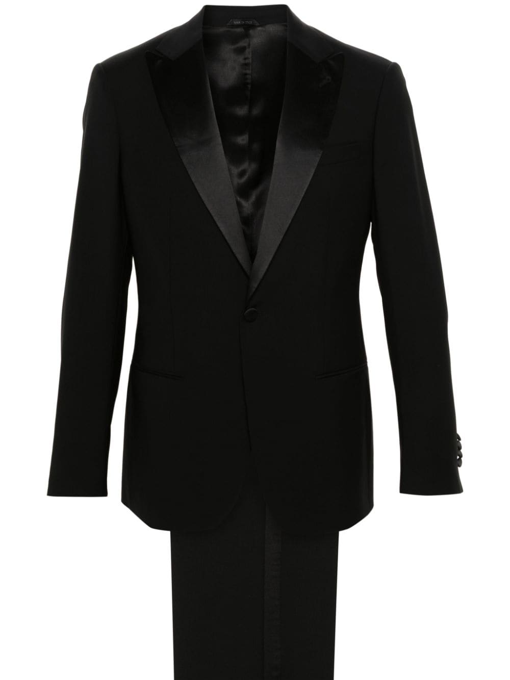 Giorgio Armani contrast wool single-breasted suit - Black von Giorgio Armani