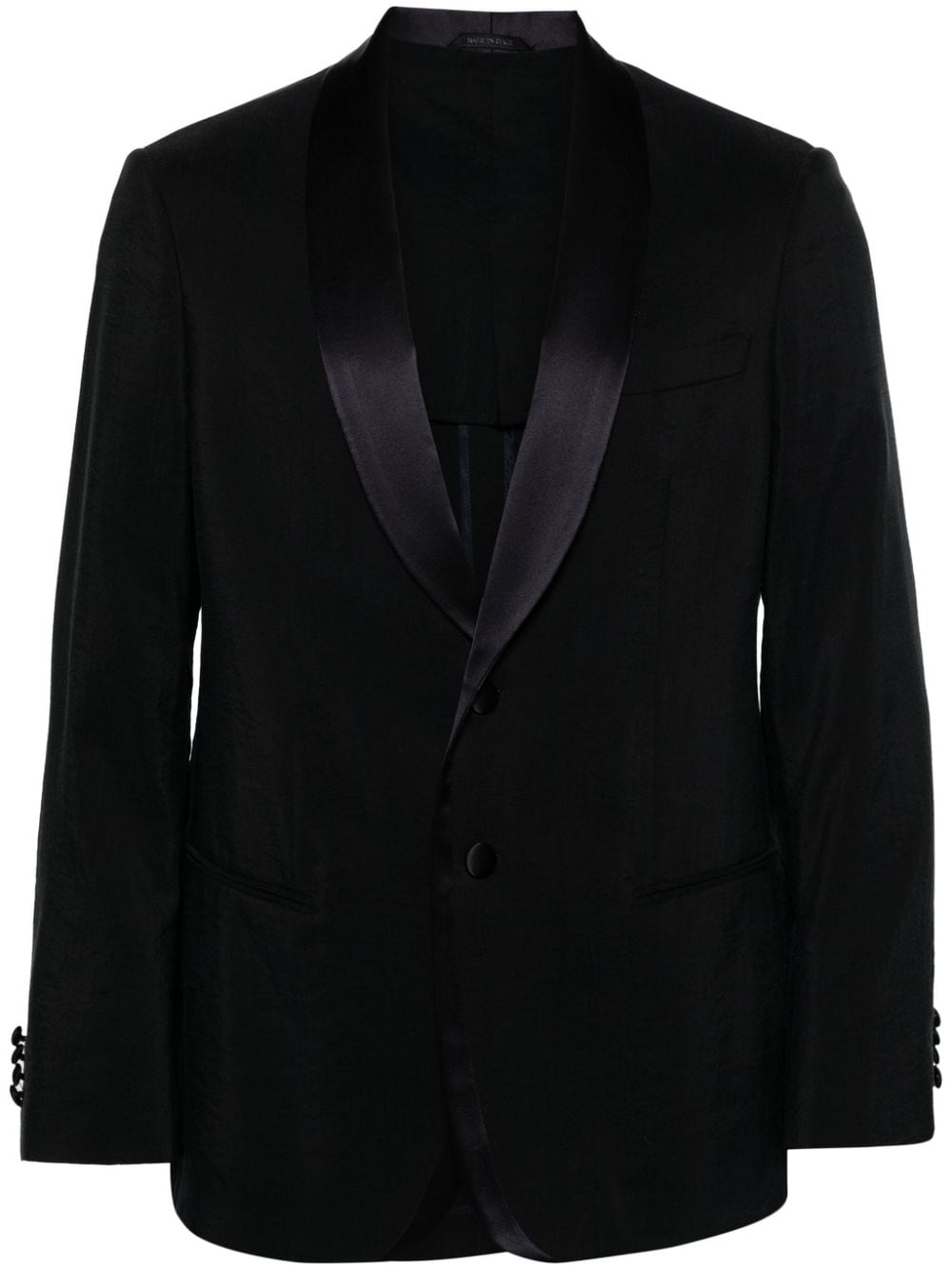 Giorgio Armani crease-effect single-breasted blazer - Blue von Giorgio Armani