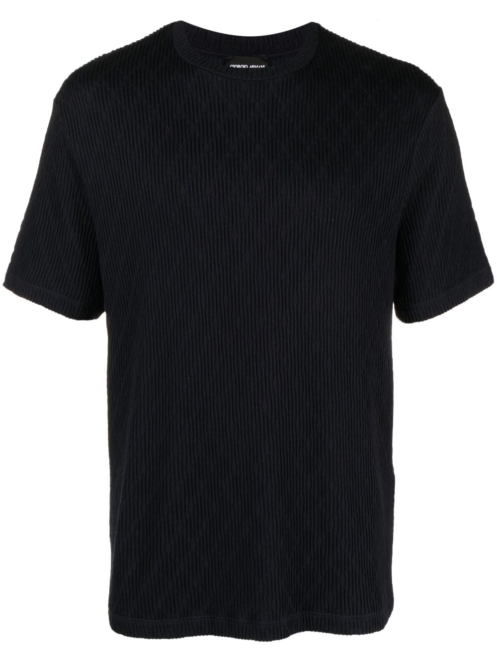 Giorgio Armani crew-neck ribbed-knit T-shirt - Blue von Giorgio Armani