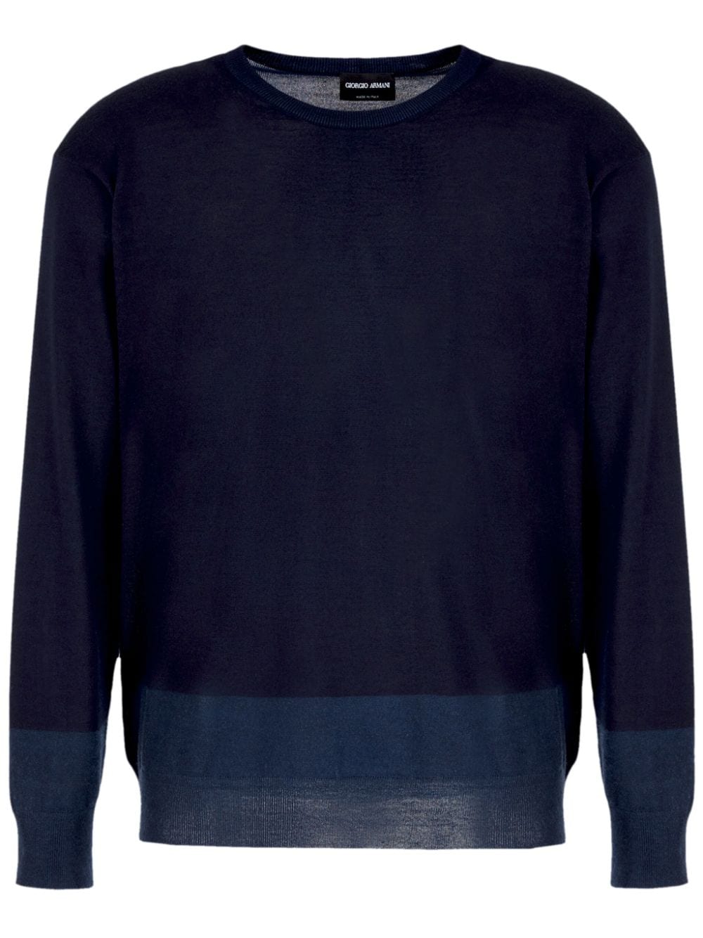 Giorgio Armani crew-neck stripe-pattern jumper - Blue von Giorgio Armani