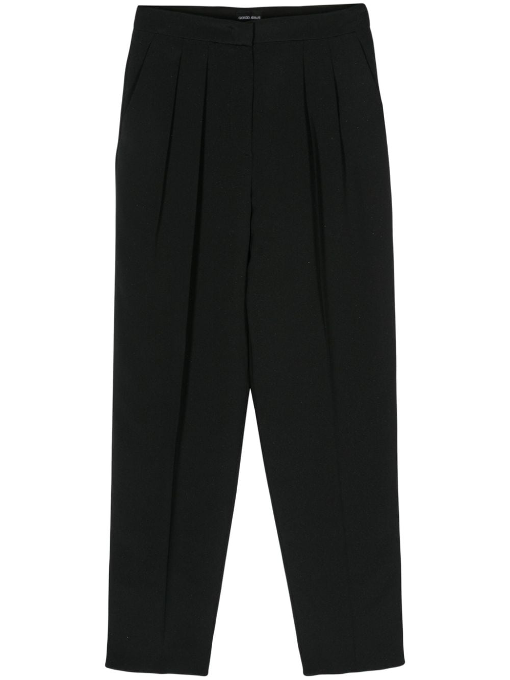Giorgio Armani dart-detailing tapered trousers - Black von Giorgio Armani
