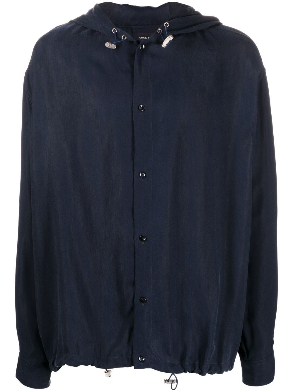 Giorgio Armani drawstring-hem hooded jacket - Blue von Giorgio Armani