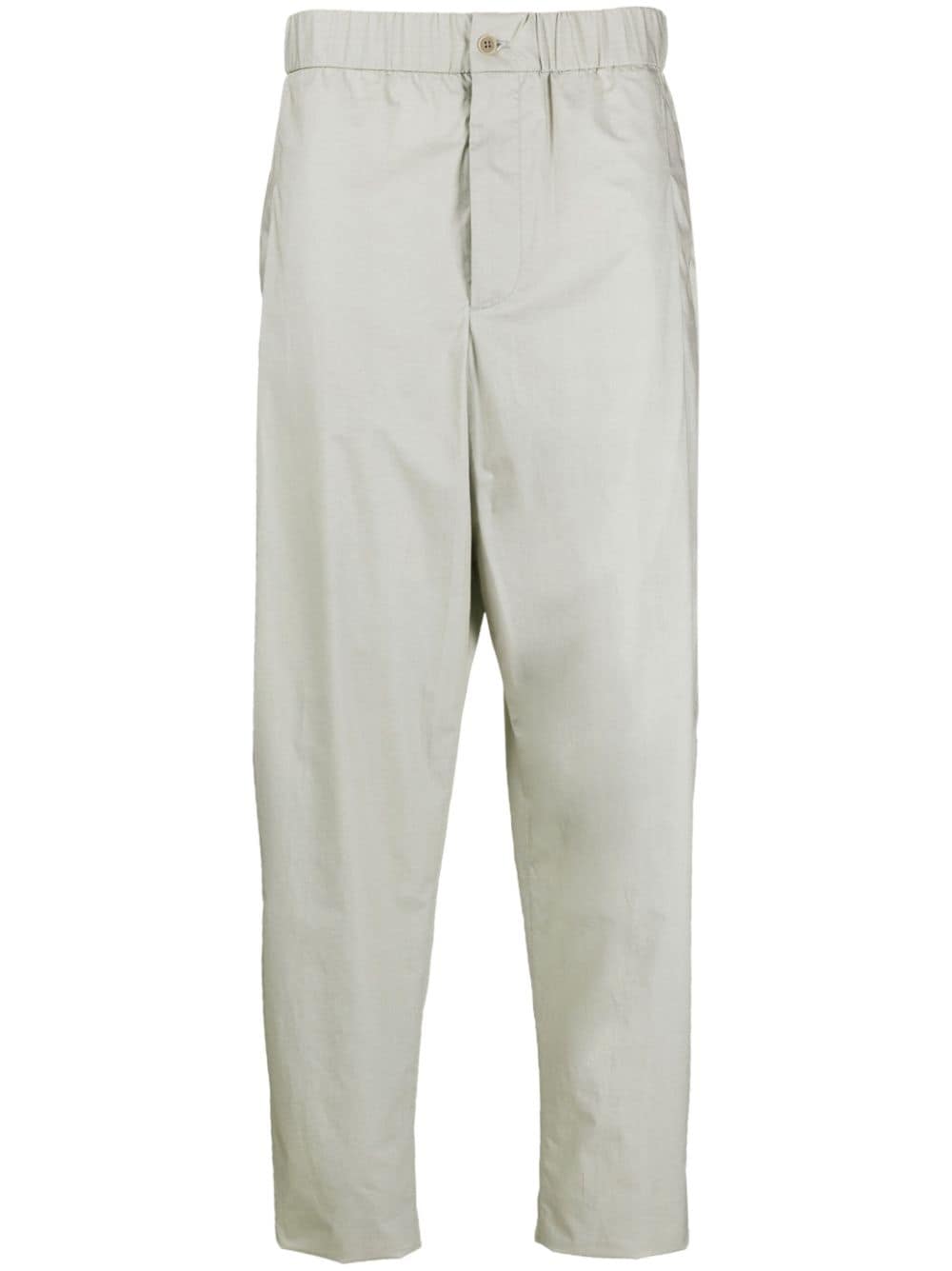 Giorgio Armani elasticated-waist cotton trousers - Grey von Giorgio Armani