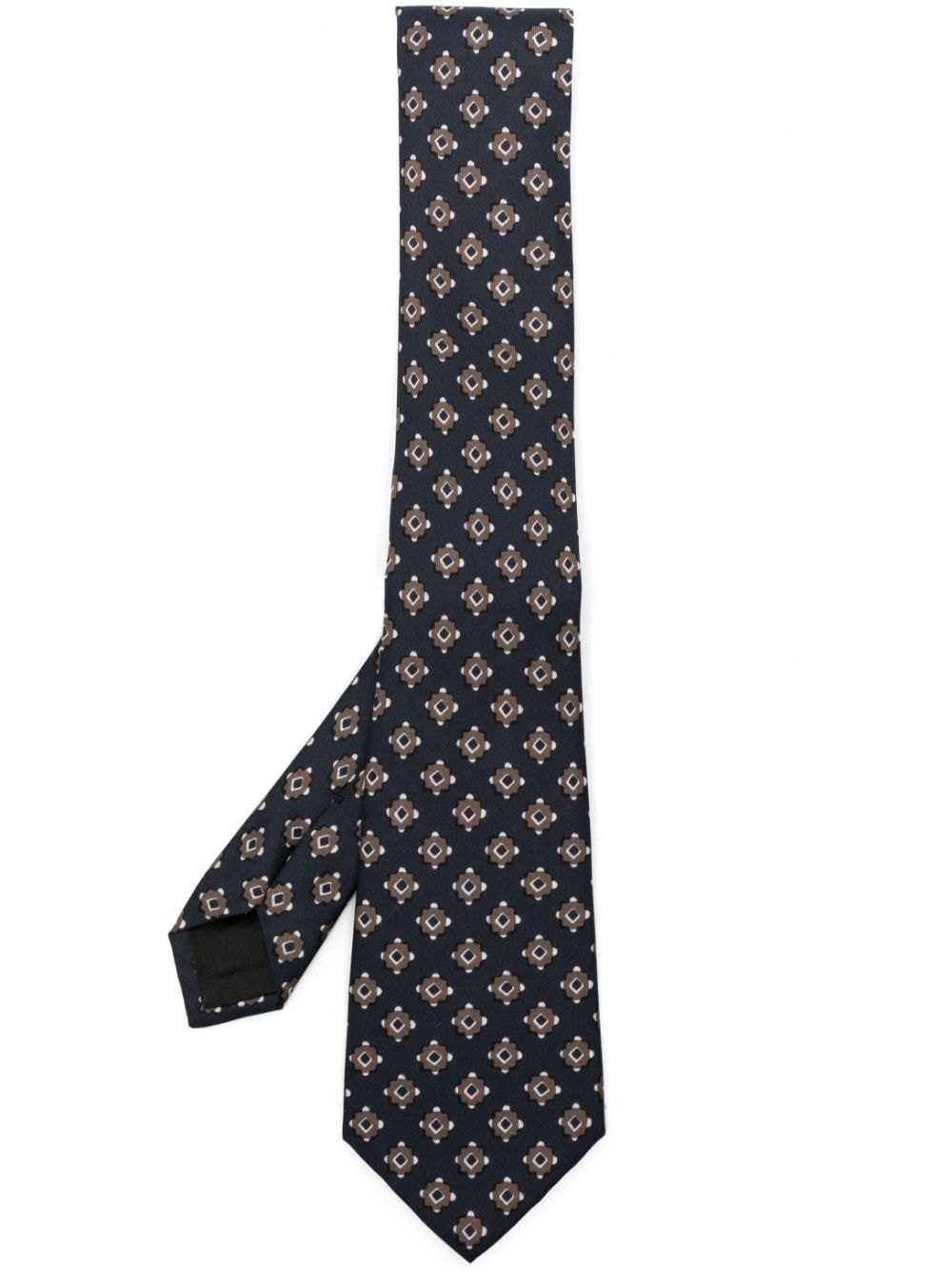 Giorgio Armani geometric-pattern silk tie - Black von Giorgio Armani