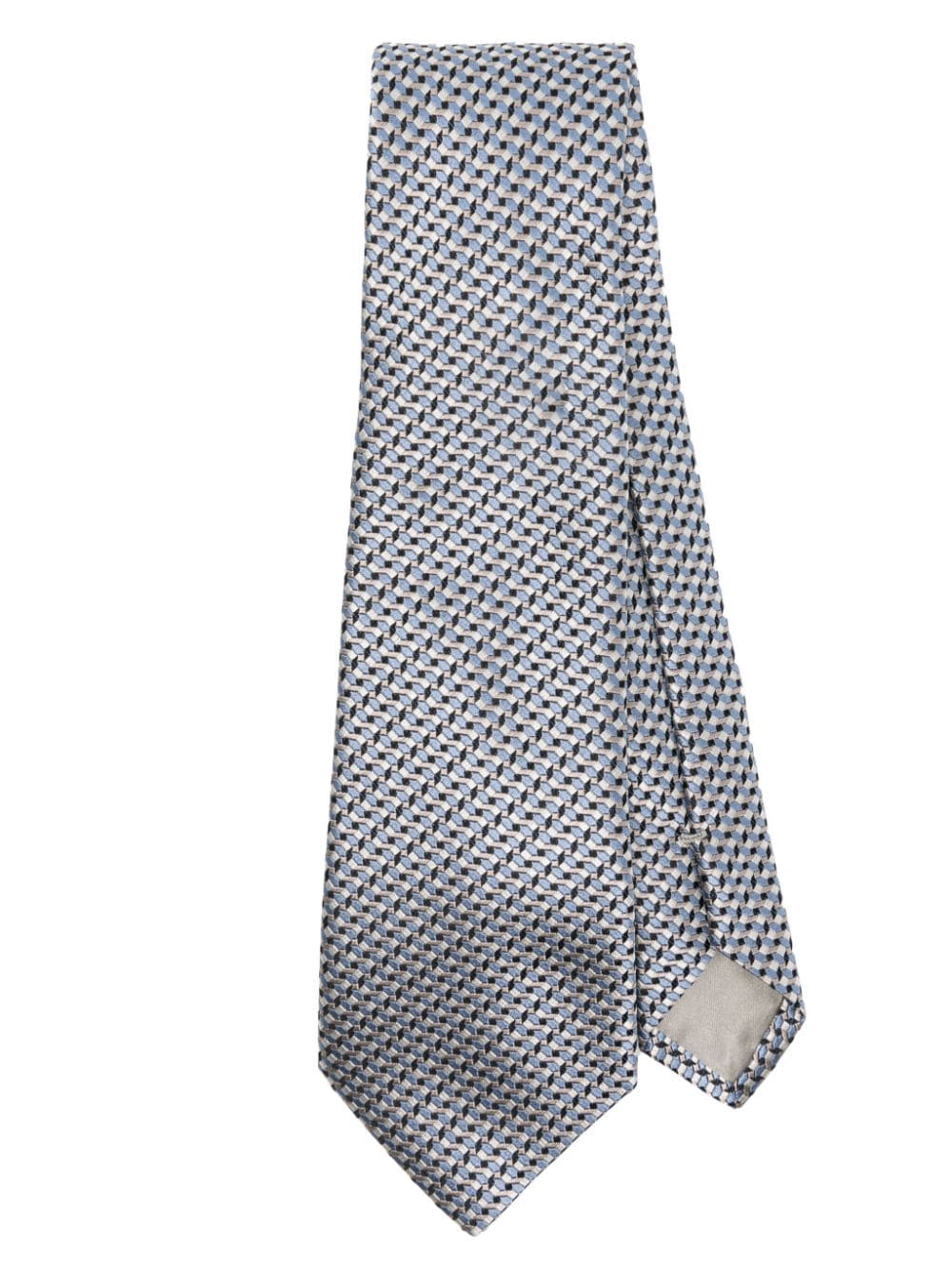 Giorgio Armani geometric-pattern silk tie - Blue von Giorgio Armani