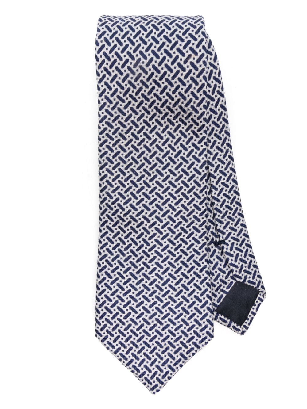 Giorgio Armani graphic-print cotton blend tie - Neutrals von Giorgio Armani