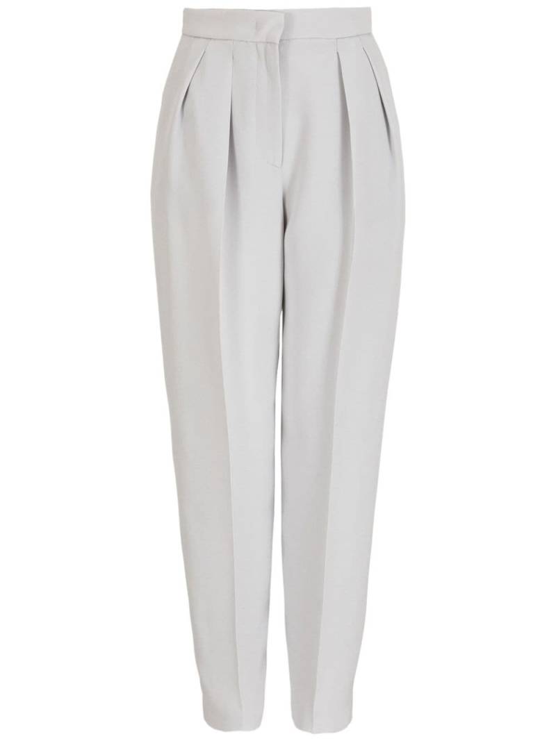 Giorgio Armani high-waisted silk tapered trousers - White von Giorgio Armani