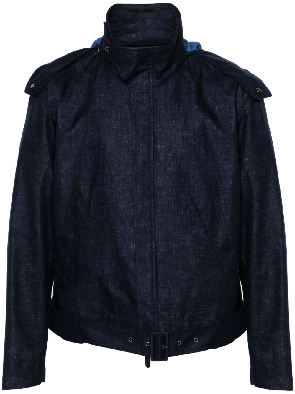 Giorgio Armani hooded linen jacket - Blue von Giorgio Armani