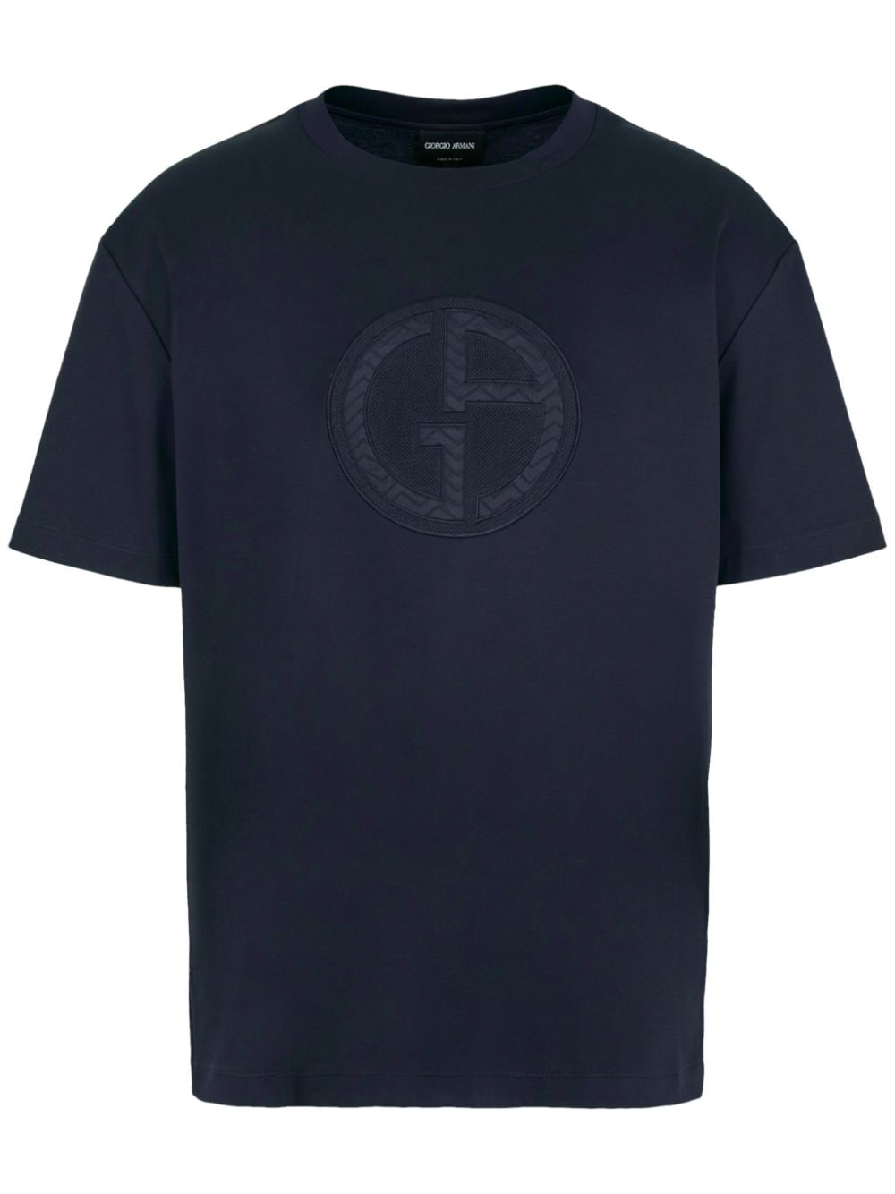 Giorgio Armani logo-appliqué cotton T-shirt - Blue von Giorgio Armani