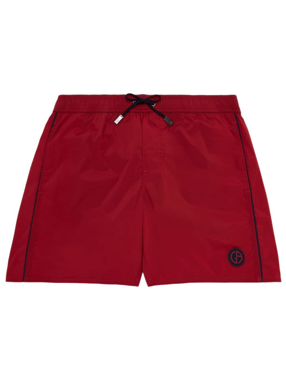 Giorgio Armani logo-appliqué drawstring-waist swim shorts - Red von Giorgio Armani