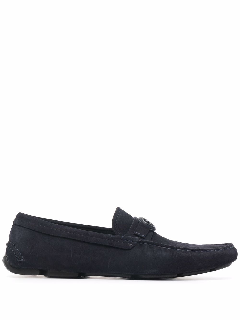 Giorgio Armani logo buckle loafers - Blue von Giorgio Armani