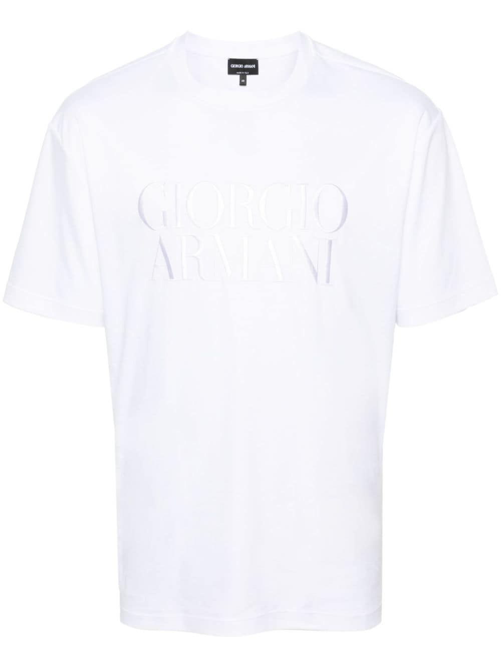 Giorgio Armani logo-embroidered cotton T-shirt - White von Giorgio Armani