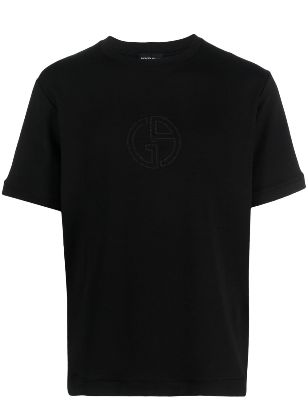 Giorgio Armani logo-embroidered round-neck T-shirt - Black von Giorgio Armani