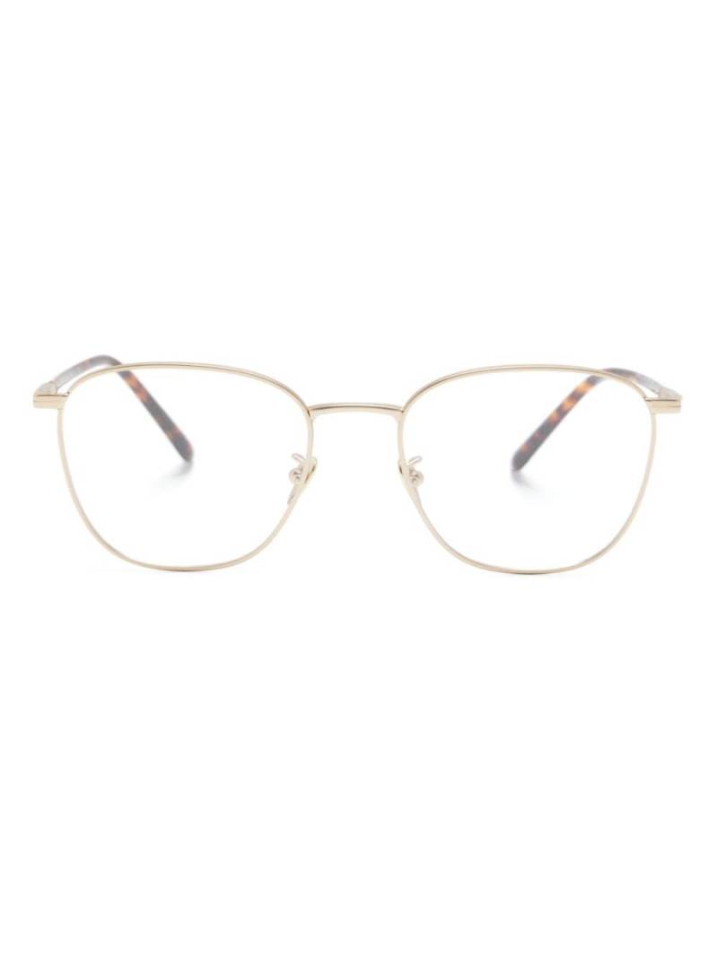 Giorgio Armani logo-engraved square-frame glasses - Brown von Giorgio Armani