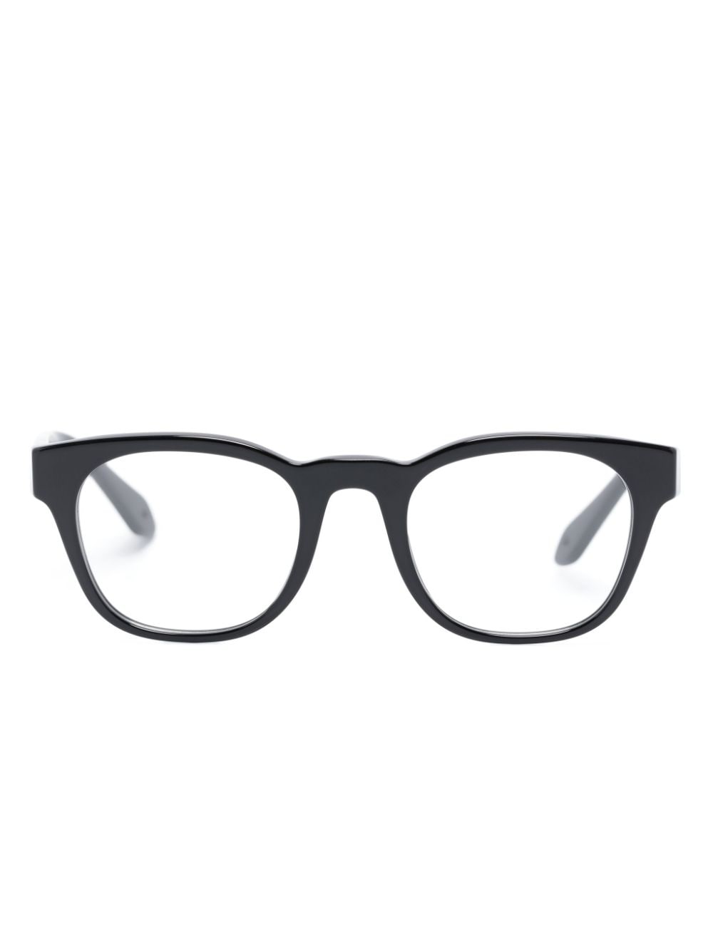 Giorgio Armani logo-lettering round-frame glasses - Black von Giorgio Armani