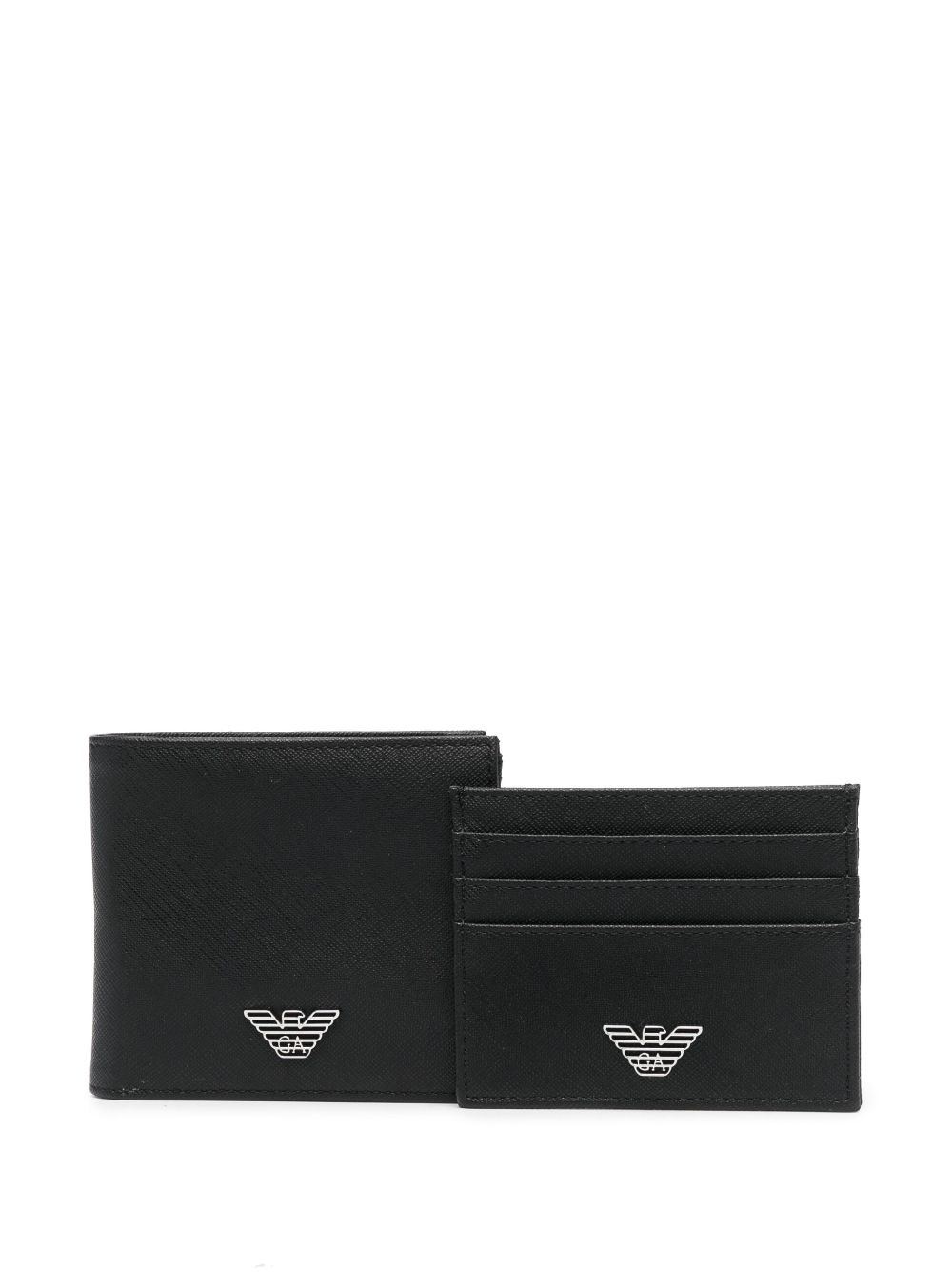 Giorgio Armani logo-plaque wallet set - Black von Giorgio Armani