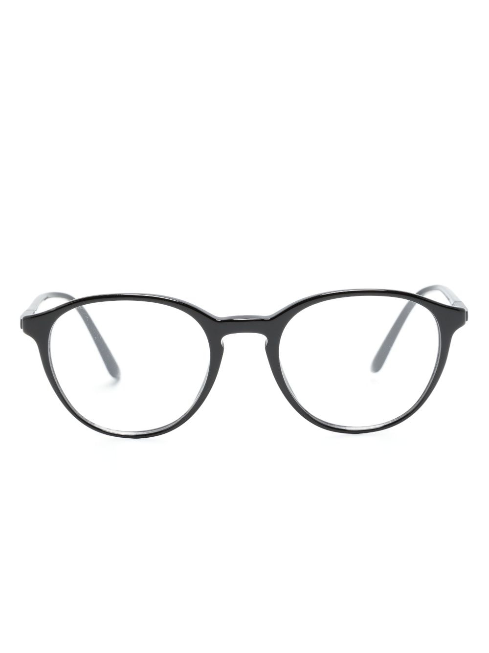 Giorgio Armani logo-print round-frame glasses - Black von Giorgio Armani