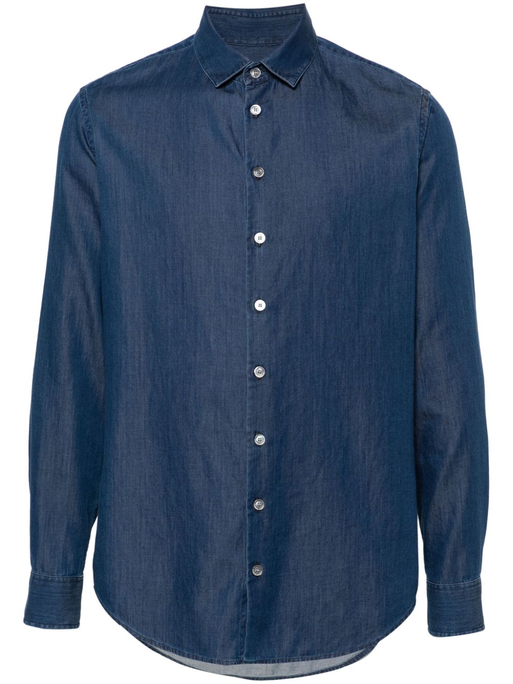 Giorgio Armani long-sleeve cotton denim shirt - Blue von Giorgio Armani