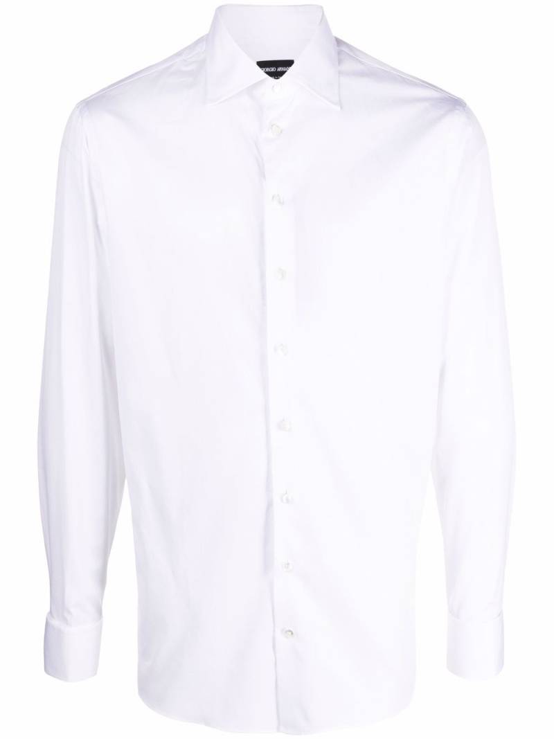 Giorgio Armani long-sleeve cotton shirt - White von Giorgio Armani