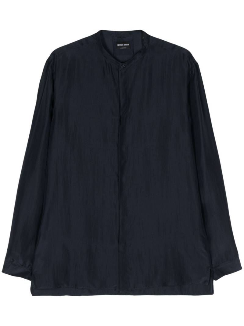 Giorgio Armani long-sleeve silk shirt - Blue von Giorgio Armani