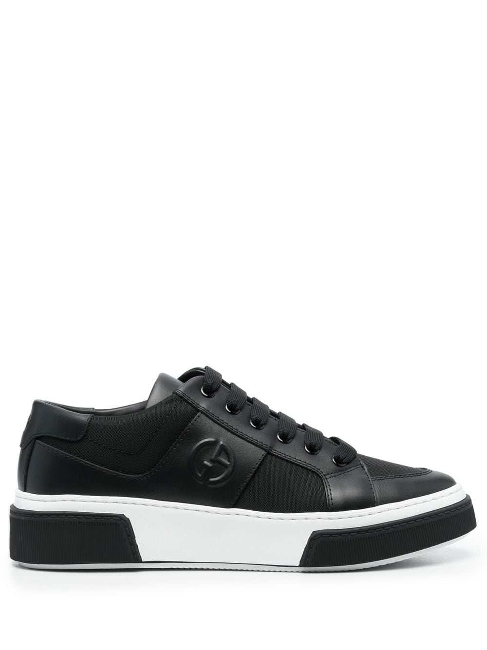 Giorgio Armani low-top lace-up sneakers - Black von Giorgio Armani