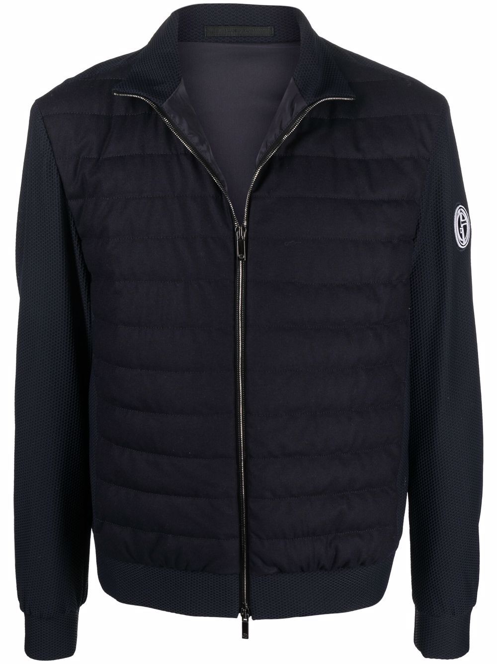 Giorgio Armani mesh-detailed padded jacket - Blue von Giorgio Armani