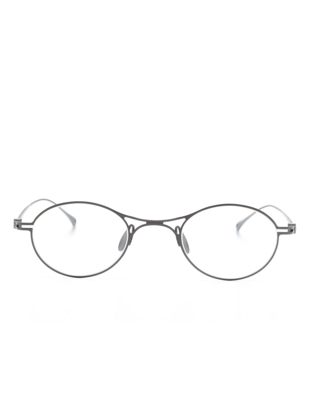 Giorgio Armani oval-frame glasses - Silver von Giorgio Armani